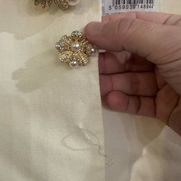 Self Portrait Cream Linen Midi Dress - Picture 11 of 15